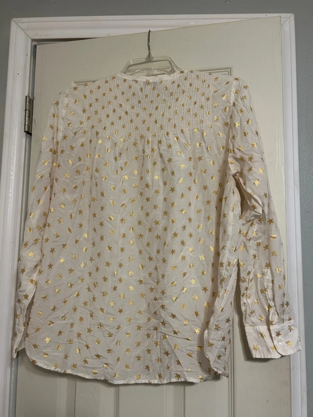 25%off🎁CIJ🌲 J. Crew white metallic star silk blend top